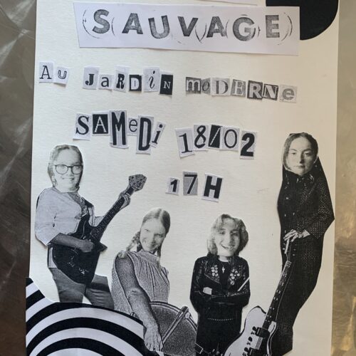 Affiche de concert de type collage DiY pour Rose Sauvage