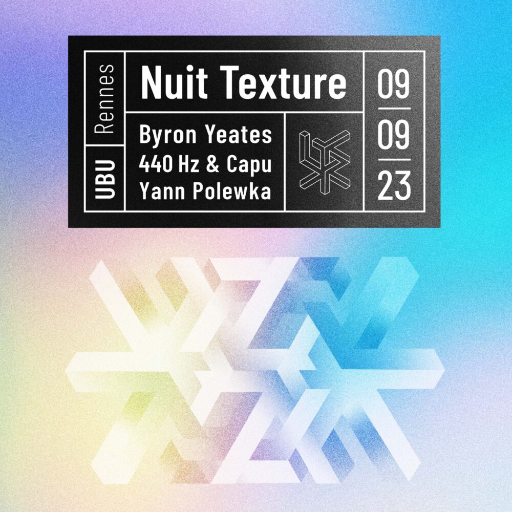 Illustration graphique avec des flocons colorés contenant les infos de l'évènement