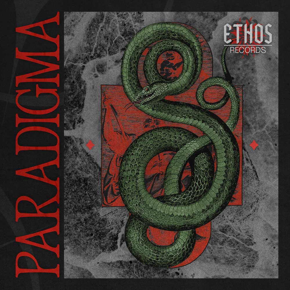 illustration de pochette de disque avec un serpent