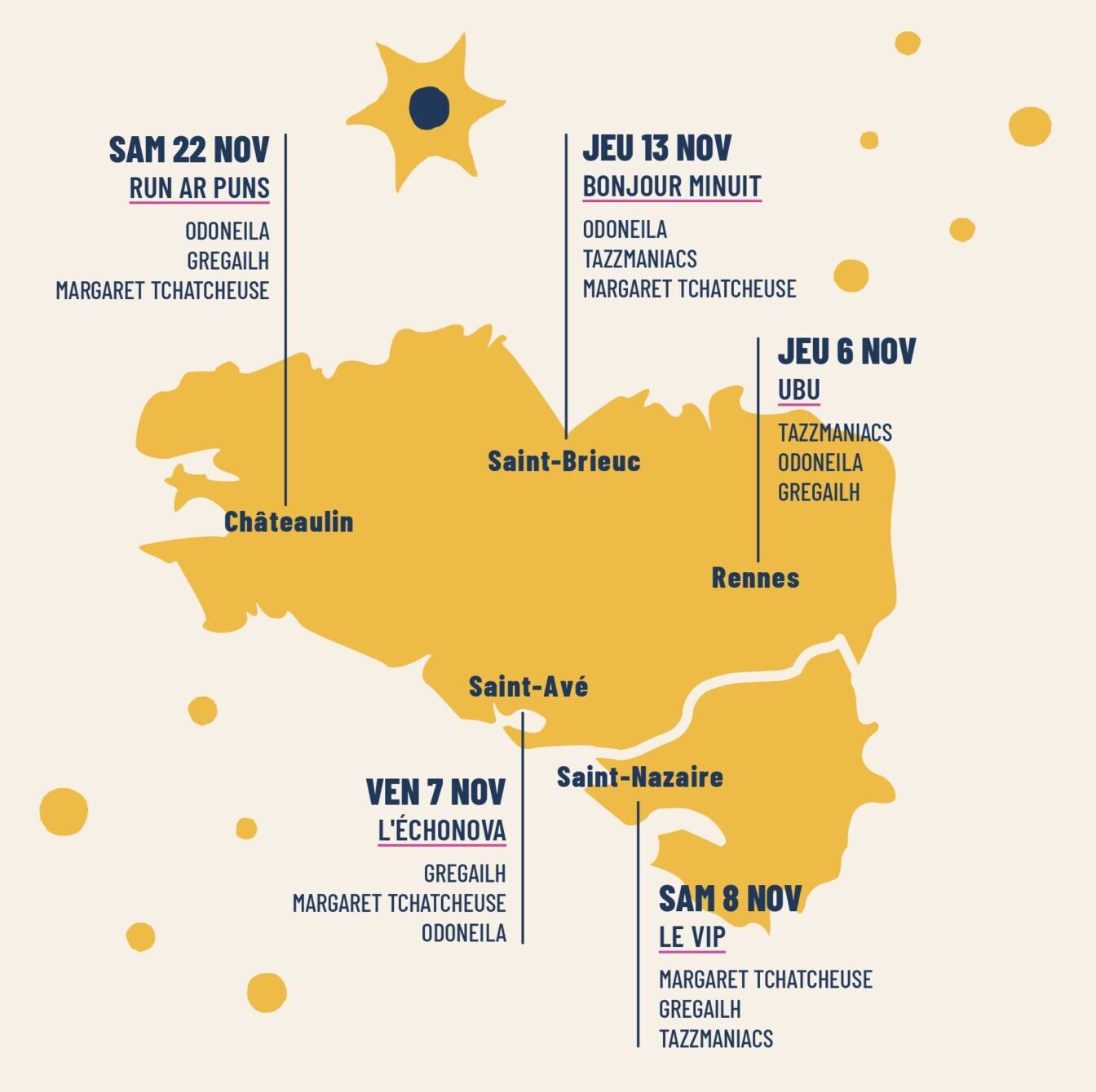 Carte de la Tournée des Trans